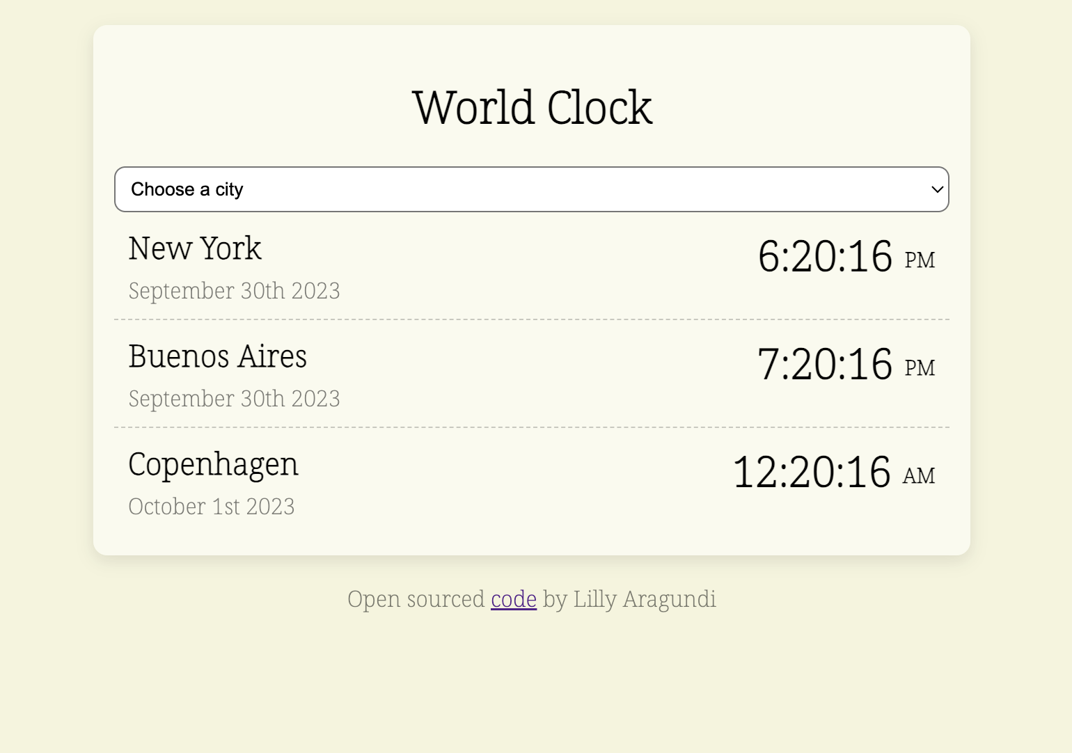 World Clock Project Preview