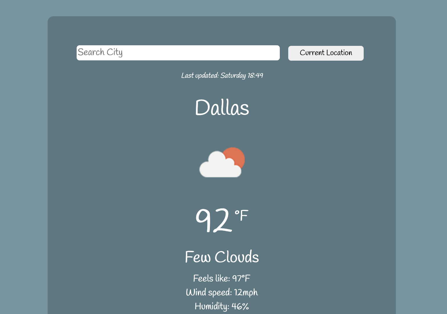 Weather App Project Preview